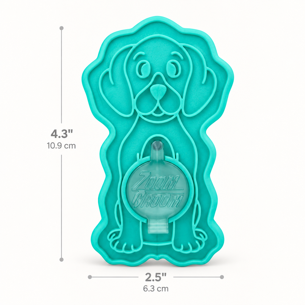 KONG ZoomGroom Bubbles L – Børste med sjampodispenser
