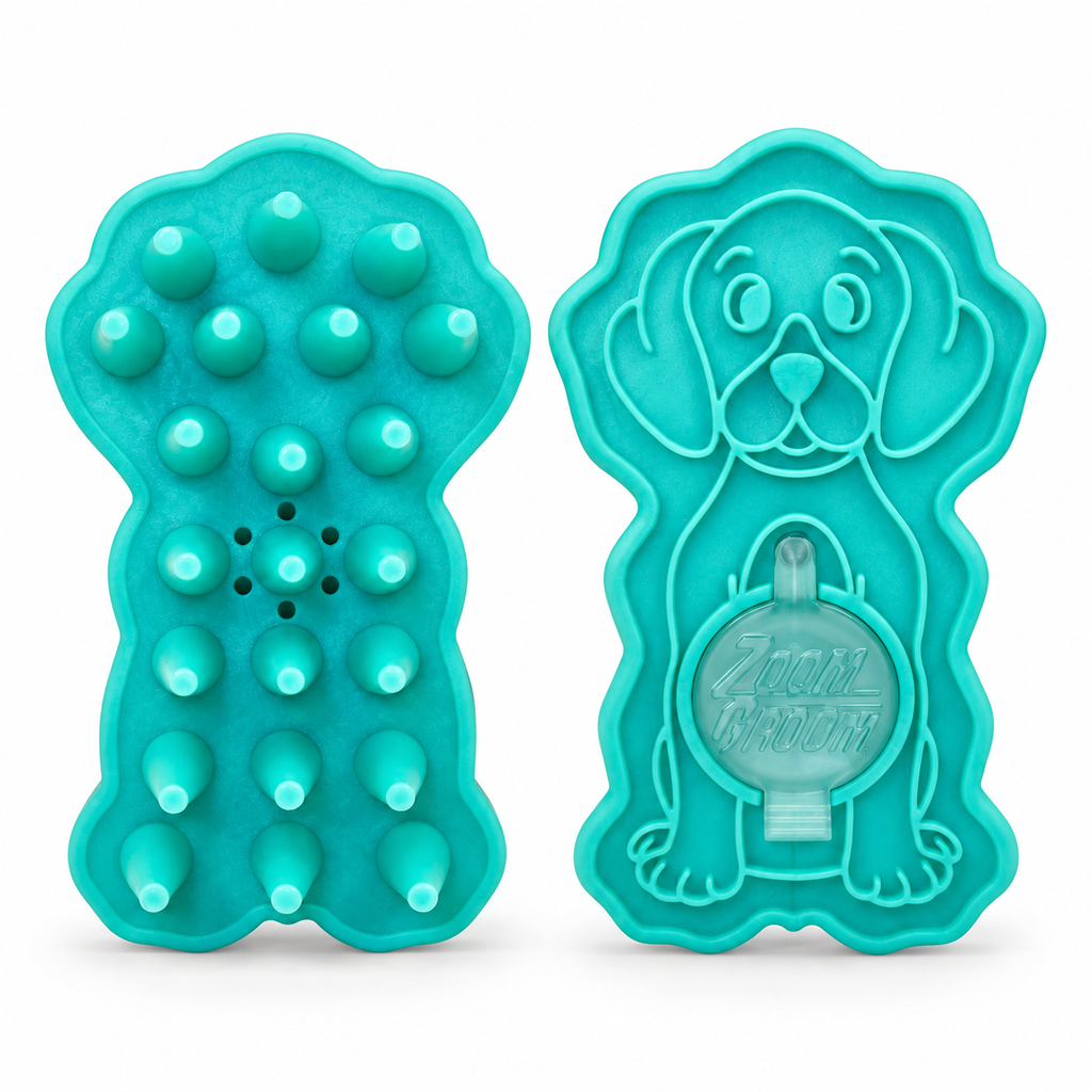 KONG ZoomGroom Bubbles L – Børste med sjampodispenser