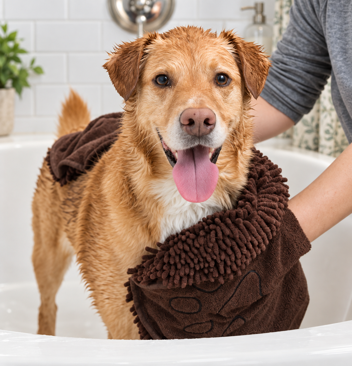 DGS Dirty Dog Shammy Håndkle 33 × 79 cm – Brun