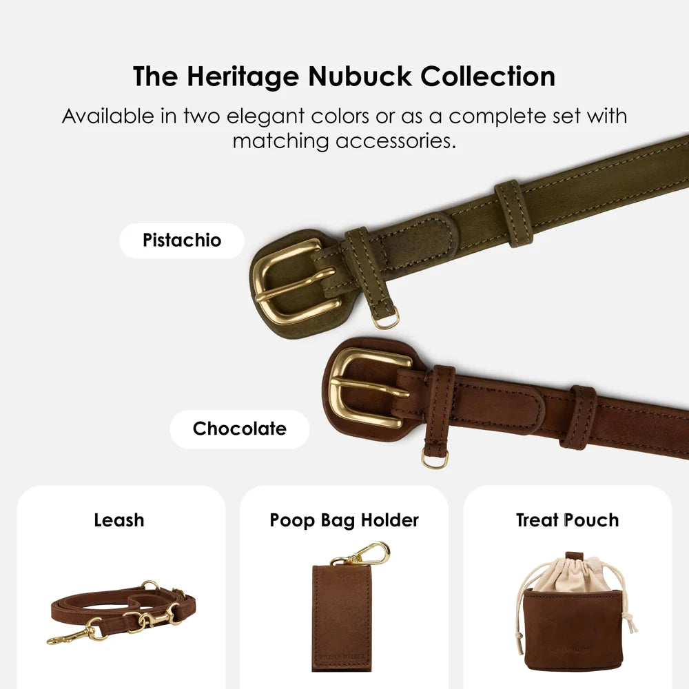 Heritage Chocolate Halsbånd i nubuckskinn
